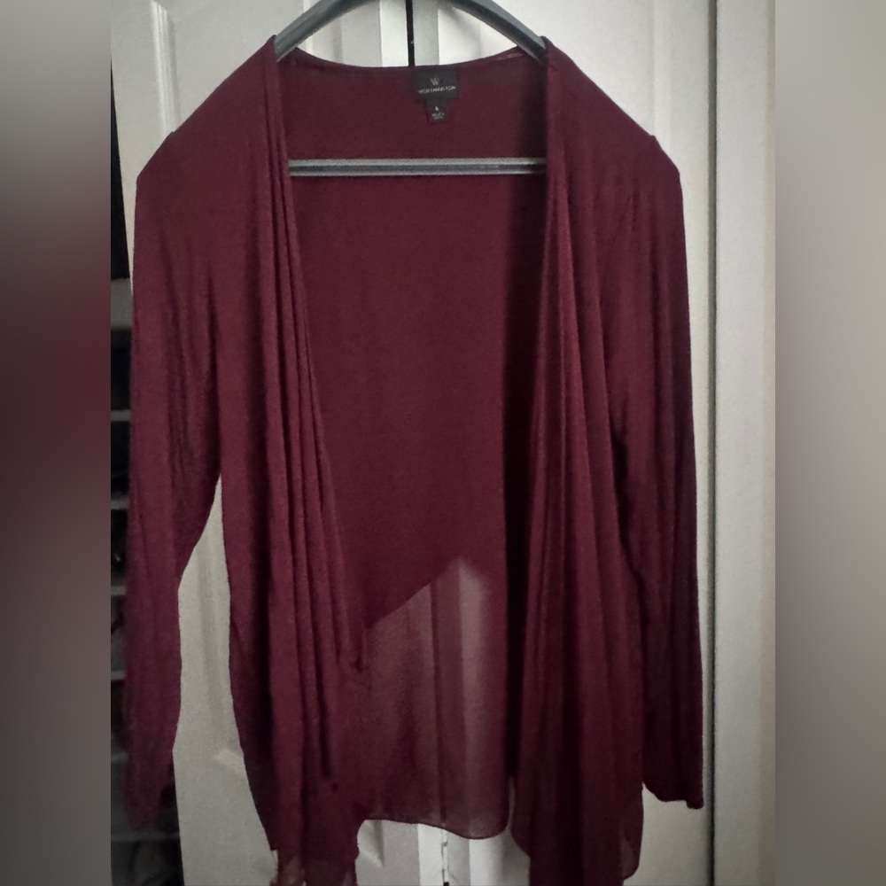 Worthington Elegant Burgundy Women's Sweater sheer back